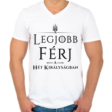 PRINTFASHION got-legjobb-ferj-black - Férfi V-nyakú póló - Fehér férfi póló