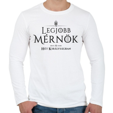 PRINTFASHION got-legjobb-mernok-black - Férfi hosszú ujjú póló - Fehér férfi póló