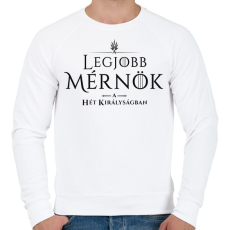 PRINTFASHION got-legjobb-mernok-black - Férfi pulóver - Fehér