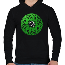 PRINTFASHION Goth kör (Zöld) - Férfi kapucnis pulóver - Fekete
