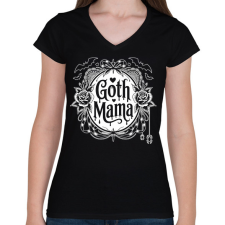 PRINTFASHION goth mama - Női V-nyakú póló - Fekete női póló