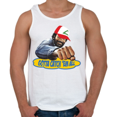 PRINTFASHION gotta catch 'em all - Férfi atléta - Fehér