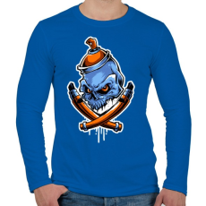 PRINTFASHION Graffiti csontok - Férfi hosszú ujjú póló - Királykék