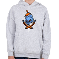PRINTFASHION Graffiti csontok - Gyerek kapucnis pulóver - Sport szürke gyerek pulóver, kardigán