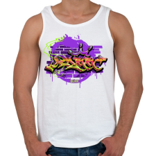 PRINTFASHION Graffiti - Férfi atléta - Fehér atléta, trikó