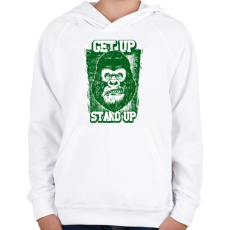 PRINTFASHION Graffiti - Gorilla - Gyerek kapucnis pulóver - Fehér