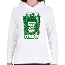 PRINTFASHION Graffiti - Gorilla - Női kapucnis pulóver - Fehér női pulóver, kardigán