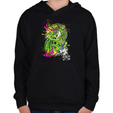 PRINTFASHION Graffiti - Gyerek kapucnis pulóver - Fekete gyerek pulóver, kardigán