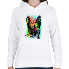 PRINTFASHION Graffiti - Németjuhász - Női kapucnis pulóver - Fehér