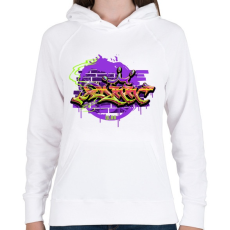 PRINTFASHION Graffiti - Női kapucnis pulóver - Fehér