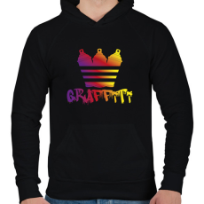 PRINTFASHION Graffiti sprac - Férfi kapucnis pulóver - Fekete
