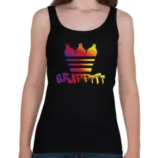 PRINTFASHION Graffiti sprac - Női atléta - Fekete női trikó