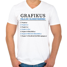 PRINTFASHION Grafikus fájlok elneveezései - Férfi V-nyakú póló - Fehér férfi póló