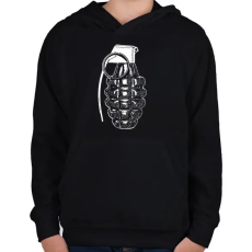 PRINTFASHION Granade - Gyerek kapucnis pulóver - Fekete