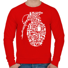 PRINTFASHION Gránát - fehér - Férfi pulóver - Piros férfi pulóver, kardigán