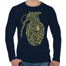 PRINTFASHION Gránát - Férfi hosszú ujjú póló - Sötétkék férfi póló