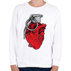 PRINTFASHION Gránát szív - Gyerek pulóver - Fehér