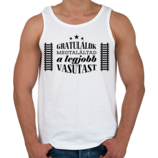 PRINTFASHION Gratulálok - Legjobb vasutas - Férfi atléta - Fehér