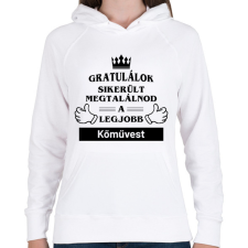 PRINTFASHION Gratulálok sikerült megtalálnod a legjobb kőművest - Női kapucnis pulóver - Fehér női pulóver, kardigán