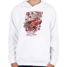 PRINTFASHION Green and red sedan - Gyerek kapucnis pulóver - Fehér gyerek pulóver, kardigán