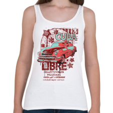 PRINTFASHION Green and red sedan - Női atléta - Fehér női trikó