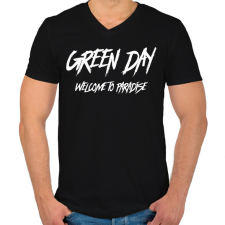 PRINTFASHION GREEN DAY 2 - Férfi V-nyakú póló - Fekete férfi póló
