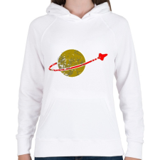 PRINTFASHION Green planet - Női kapucnis pulóver - Fehér női pulóver, kardigán