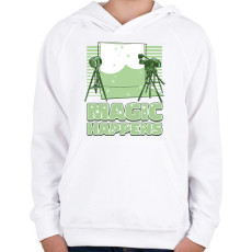 PRINTFASHION Green screen stúdió - Gyerek kapucnis pulóver - Fehér