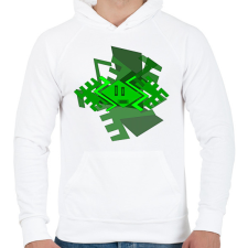 PRINTFASHION green slap-dash1 - Férfi kapucnis pulóver - Fehér férfi pulóver, kardigán