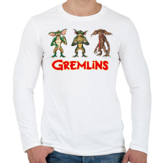 PRINTFASHION Gremlins - Férfi hosszú ujjú póló - Fehér
