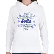 PRINTFASHION Gréta névnap - Női kapucnis pulóver - Fehér