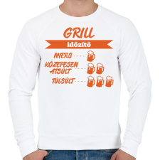 PRINTFASHION Grill időzítő - Férfi pulóver - Fehér férfi pulóver, kardigán