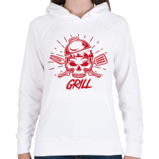 PRINTFASHION Grill koponya - Női kapucnis pulóver - Fehér