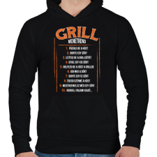 PRINTFASHION Grill menetrend - Férfi kapucnis pulóver - Fekete férfi pulóver, kardigán