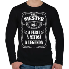 PRINTFASHION Grill mester - Férfi hosszú ujjú póló - Fekete