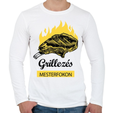 PRINTFASHION Grillezés mesterfokon - Férfi hosszú ujjú póló - Fehér
