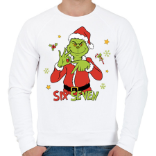 PRINTFASHION Grinch 67 - Férfi pulóver - Fehér férfi pulóver, kardigán