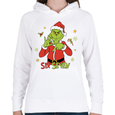 PRINTFASHION Grinch 67 - Női kapucnis pulóver - Fehér női pulóver, kardigán
