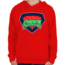 PRINTFASHION GRINCH - Gyerek kapucnis pulóver - Piros gyerek pulóver, kardigán