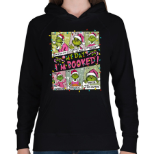 PRINTFASHION Grinch I'm Booked - Női kapucnis pulóver - Fekete női pulóver, kardigán