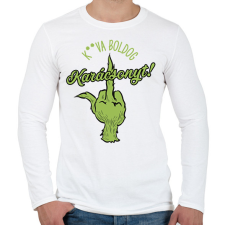 PRINTFASHION Grinch karácsony - Férfi hosszú ujjú póló - Fehér férfi póló