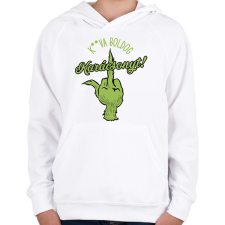 PRINTFASHION Grinch karácsony - Gyerek kapucnis pulóver - Fehér gyerek pulóver, kardigán