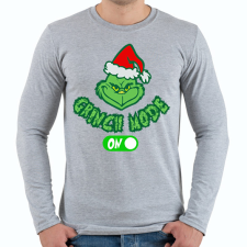 PRINTFASHION Grinch Mode On - Férfi hosszú ujjú póló - Sport szürke férfi póló