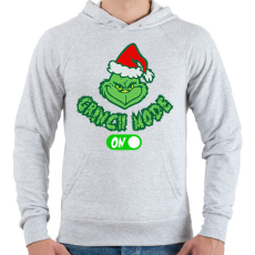 PRINTFASHION Grinch Mode On - Férfi kapucnis pulóver - Sport szürke