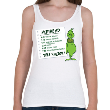 PRINTFASHION Grinch napirendje - Női atléta - Fehér női trikó