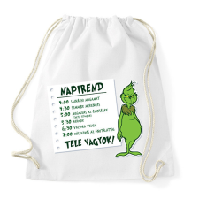 PRINTFASHION Grinch napirendje - Sportzsák, Tornazsák - Fehér tornazsák