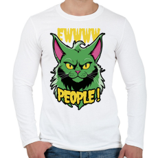 PRINTFASHION Grincs macska - Férfi hosszú ujjú póló - Fehér