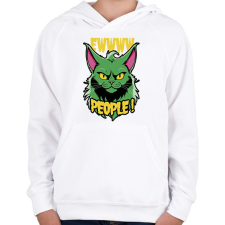 PRINTFASHION Grincs macska - Gyerek kapucnis pulóver - Fehér gyerek pulóver, kardigán