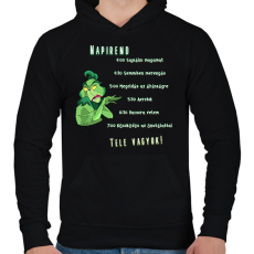 PRINTFASHION grincs napirendje - Férfi kapucnis pulóver - Fekete