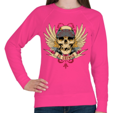 PRINTFASHION Gringo koponya - Női pulóver - Fukszia